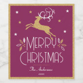 Elegantes Weihnachtsfest Weinetikett (Einzelnes Label)