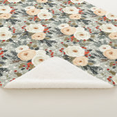 Elegantes Weihnachtsfest Weißer Rosen & Roter Wint Sherpadecke (3/4)