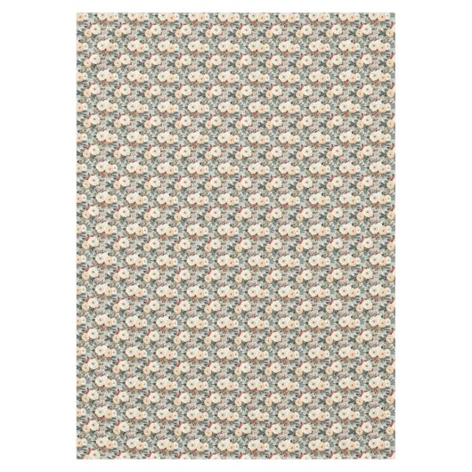 Elegantes Weihnachtsfest Weißer Rosen & Roter Wint Tischdecke (Vorderseite)