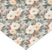 Elegantes Weihnachtsfest Weißer Rosen & Roter Wint Tischdecke (Schrägansicht)