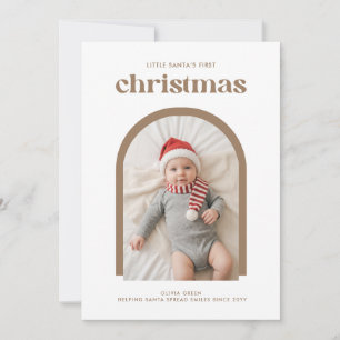 Elegantes Weihnachtsfoto für Neugeborene – Baby's  Feiertagskarte