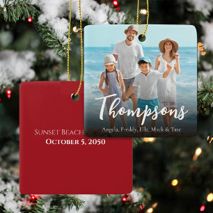 Elegantes Weihnachtsfoto Kalligrafie Schrift Desig Keramikornament