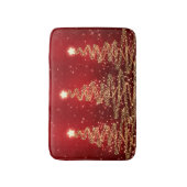 Elegantes Weihnachtsfunkelnde Bäume rot Badematte (Vorderseite Vertikal)