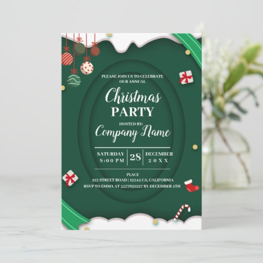 Elegantes Weihnachtsgebäck Einladung (Stehend Vorderseite)