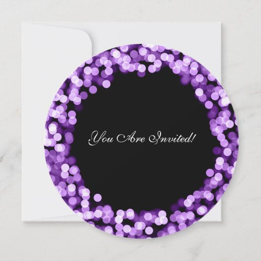 Elegantes Weihnachtsgebäck Lila Funkelnd Lights Einladung (Rückseite)