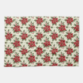 Elegantes Weihnachtsgebäck Party Poinsettia Küchen Geschirrtuch (Horizontal)