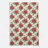 Elegantes Weihnachtsgebäck Party Poinsettia Küchen Geschirrtuch (Vertikal)