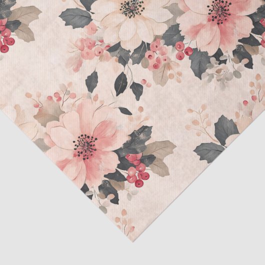 Elegantes Weihnachtsgebäck und Berries Rosa Deko Seidenpapier (Detail)