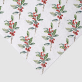 Elegantes Weihnachtsgebirge Botanisches Rotes Grün Seidenpapier (Detail)