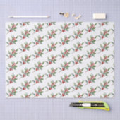 Elegantes Weihnachtsgebirge Botanisches Rotes Grün Seidenpapier (Handwerk)