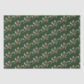 Elegantes Weihnachtsgebirge Botanisches Rotes Grün Seidenpapier (Vorderseite)