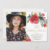 Elegantes Weihnachtsgebirge Foto Geburtstag Einladung (Vorderseite)