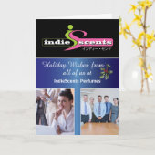 Elegantes Weihnachtsgeschäft 3 Foto Name und Logo Karte (Gelbe Blume)