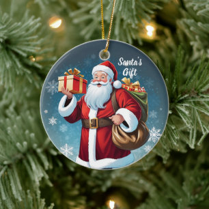 Elegantes Weihnachtsgeschenk des Weihnachtsmanns Keramik Ornament