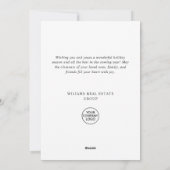 Elegantes Weihnachtsgeschenk Feiertagskarte (Rückseite)