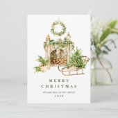 Elegantes Weihnachtsgeschenk Feiertagskarte (Stehend Vorderseite)