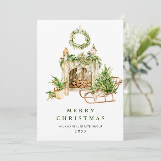 Elegantes Weihnachtsgeschenk Feiertagskarte (Stehend Vorderseite)