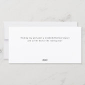 Elegantes Weihnachtsgeschenk Feiertagskarte (Rückseite)