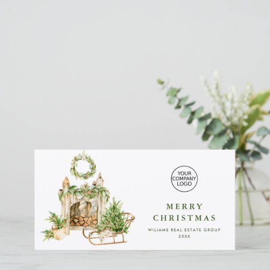 Elegantes Weihnachtsgeschenk Feiertagskarte (Stehend Vorderseite)