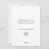 Elegantes Weihnachtsgeschenk Feiertagskarte (Rückseite)