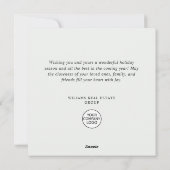 Elegantes Weihnachtsgeschenk Feiertagskarte (Rückseite)