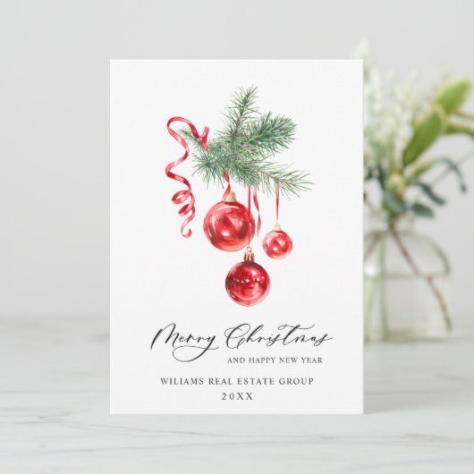 Elegantes Weihnachtsgeschenk Feiertagskarte (Stehend Vorderseite)