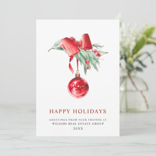 Elegantes Weihnachtsgeschenk Feiertagskarte (Stehend Vorderseite)