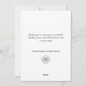 Elegantes Weihnachtsgeschenk Feiertagskarte (Rückseite)