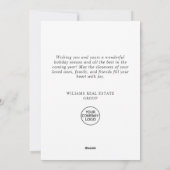 Elegantes Weihnachtsgeschenk Feiertagskarte (Rückseite)