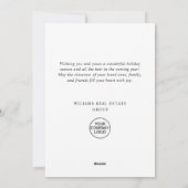 Elegantes Weihnachtsgeschenk Feiertagskarte (Rückseite)