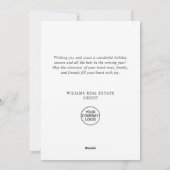 Elegantes Weihnachtsgeschenk Feiertagskarte (Rückseite)