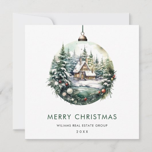 Elegantes Weihnachtsgeschenk Feiertagskarte (Vorderseite)