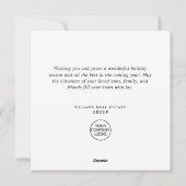 Elegantes Weihnachtsgeschenk Feiertagskarte (Rückseite)