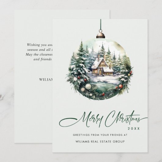 Elegantes Weihnachtsgeschenk Feiertagskarte (Vorne/Hinten)