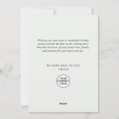 Elegantes Weihnachtsgeschenk Feiertagskarte (Rückseite)