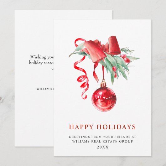 Elegantes Weihnachtsgeschenk Feiertagskarte (Vorne/Hinten)