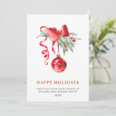 Elegantes Weihnachtsgeschenk Feiertagskarte (Stehend Vorderseite)