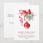 Elegantes Weihnachtsgeschenk Feiertagskarte (Vorne/Hinten)