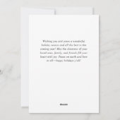 Elegantes Weihnachtsgeschenk Feiertagskarte (Rückseite)