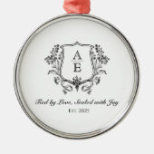 Elegantes Weihnachtsgeschenk für Neugeborene Custo Ornament Aus Metall (Vorne)