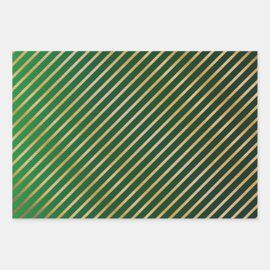 Elegantes Weihnachtsgeschenk für Smaragdgrün golde Geschenkpapier Set (Vorderseite)