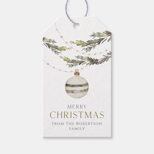 Elegantes Weihnachtsgeschenk Geschenkanhänger (Vorderseite)