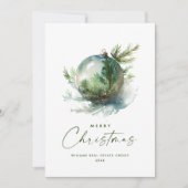 Elegantes Weihnachtsgeschenk Grüne Zierfirma Feiertagskarte (Vorderseite)