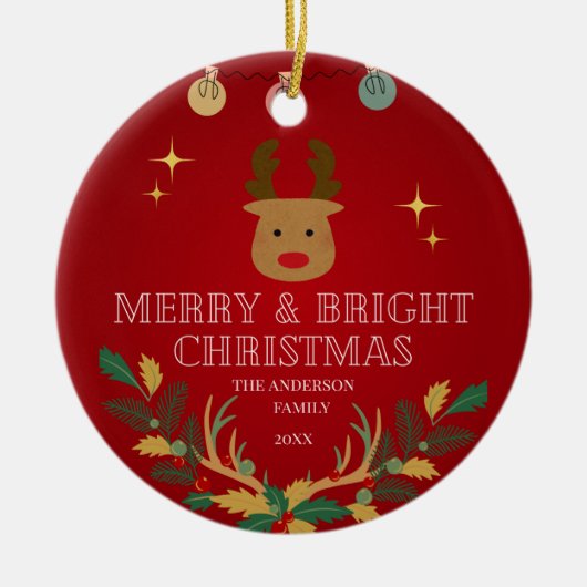 Elegantes Weihnachtsgeschenk Keramik Ornament (Vorne)