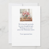 Elegantes Weihnachtsgeschenk mit Weihnachtsstern Dankeskarte (Rückseite)