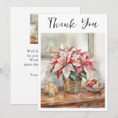 Elegantes Weihnachtsgeschenk mit Weihnachtsstern Dankeskarte (Vorne/Hinten)