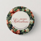 Elegantes Weihnachtsgeschenk Personalisiert Button (Vorderseite)