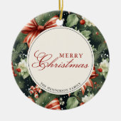 Elegantes Weihnachtsgeschenk Personalisiert Keramik Ornament (Vorne)