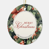 Elegantes Weihnachtsgeschenk Personalisiert Keramik Ornament (Links)