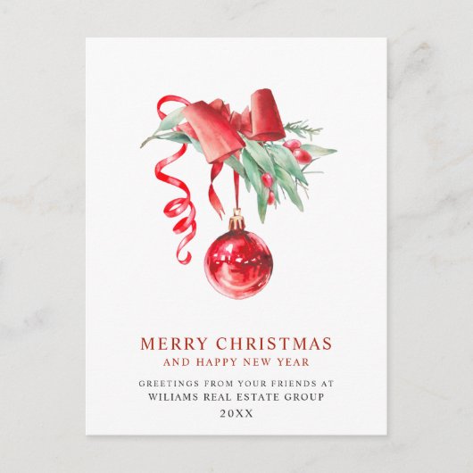 Elegantes Weihnachtsgeschenk Postkarte (Vorderseite)